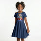 Eswatini Somhlolo Day Kid Short Sleeve Dress Swazi Flag Tribal Shield Heritage Graphic