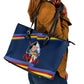 Eswatini Somhlolo Day Leather Tote Bag Swazi Flag Tribal Shield Heritage Graphic
