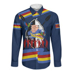 Eswatini Somhlolo Day Long Sleeve Button Shirt Swazi Flag Tribal Shield Heritage Graphic