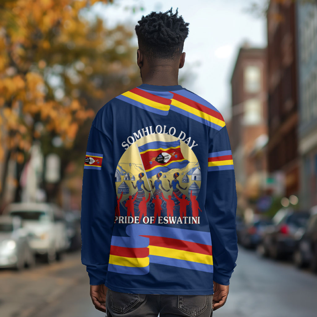 Eswatini Somhlolo Day Long Sleeve Shirt Swazi Flag Tribal Shield Heritage Graphic