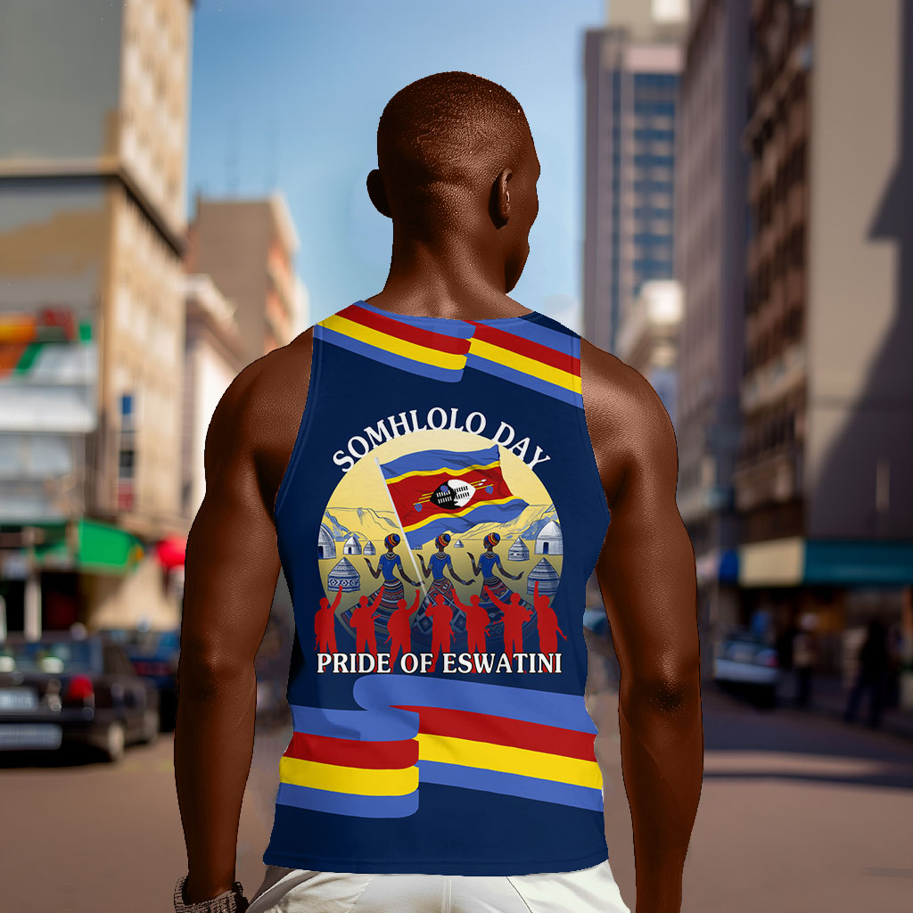 Eswatini Somhlolo Day Men Tank Top Swazi Flag Tribal Shield Heritage Graphic