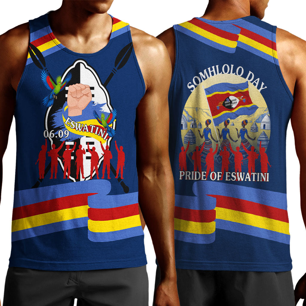 Eswatini Somhlolo Day Men Tank Top Swazi Flag Tribal Shield Heritage Graphic