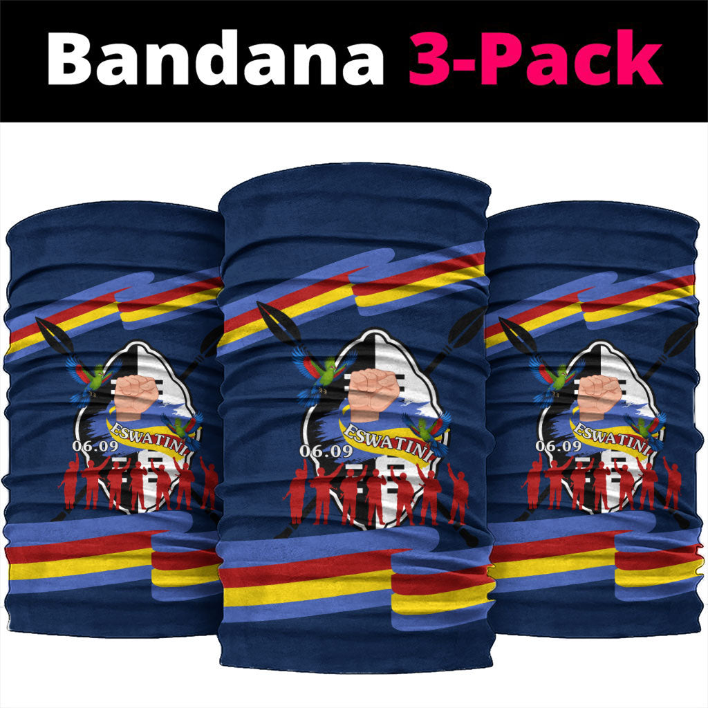 Eswatini Somhlolo Day Neck Gaiter Swazi Flag Tribal Shield Heritage Graphic