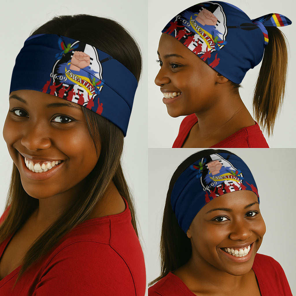 Eswatini Somhlolo Day Neck Gaiter Swazi Flag Tribal Shield Heritage Graphic