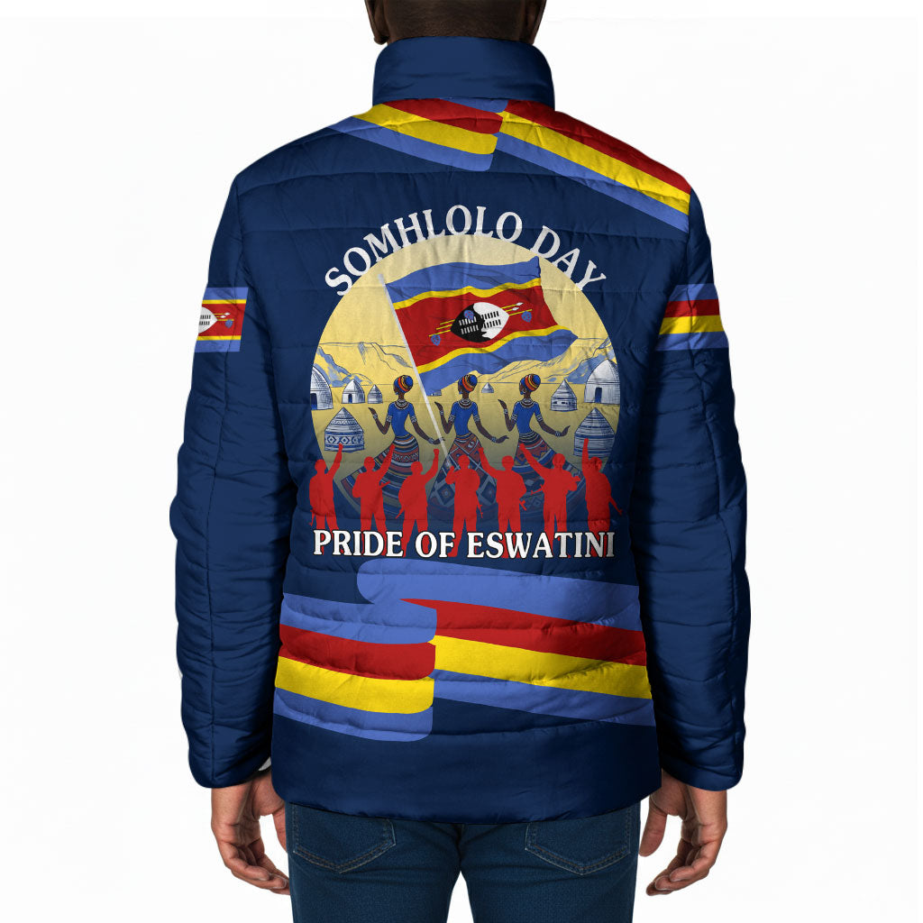 Eswatini Somhlolo Day Padded Jacket Swazi Flag Tribal Shield Heritage Graphic