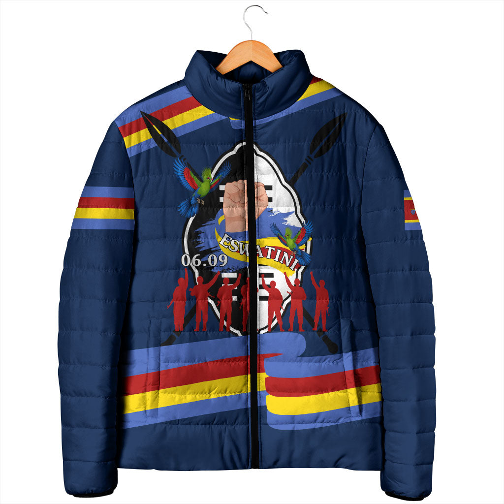 Eswatini Somhlolo Day Padded Jacket Swazi Flag Tribal Shield Heritage Graphic