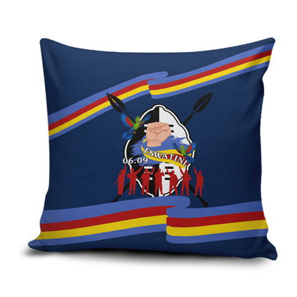 Eswatini Somhlolo Day Pillow Cover Swazi Flag Tribal Shield Heritage Graphic