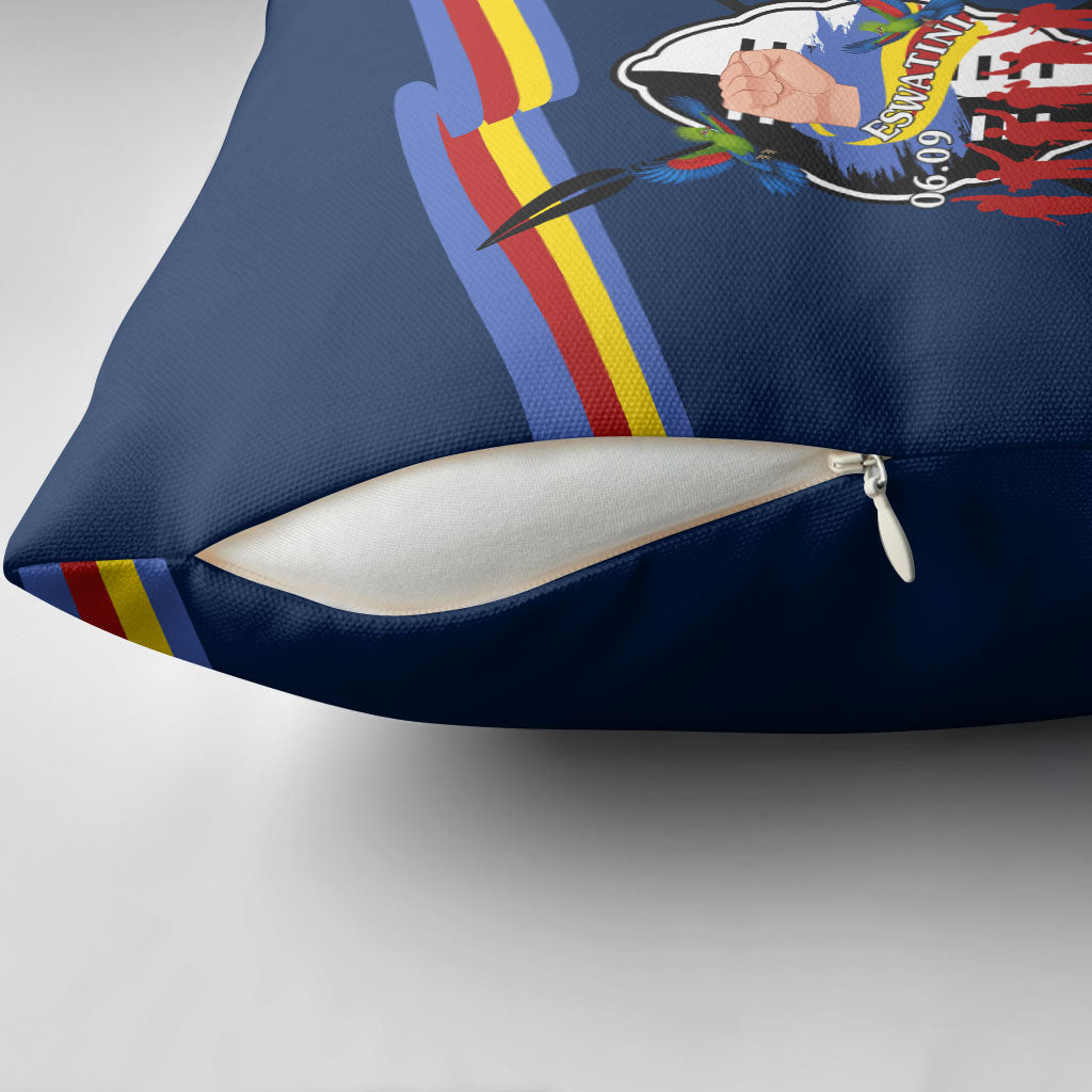 Eswatini Somhlolo Day Pillow Cover Swazi Flag Tribal Shield Heritage Graphic