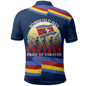 Eswatini Somhlolo Day Polo Shirt Swazi Flag Tribal Shield Heritage Graphic