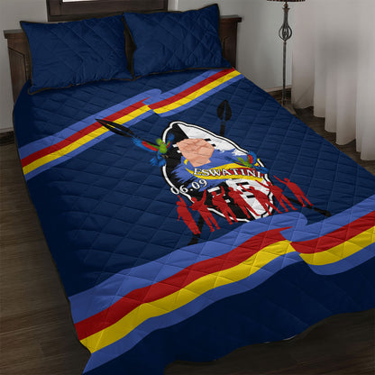 Eswatini Somhlolo Day Quilt Bed Set Swazi Flag Tribal Shield Heritage Graphic