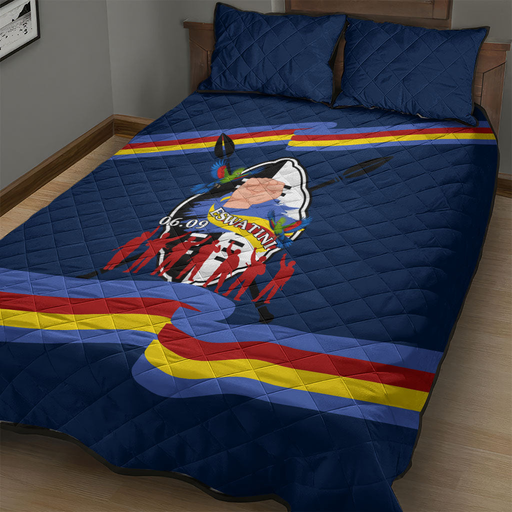 Eswatini Somhlolo Day Quilt Bed Set Swazi Flag Tribal Shield Heritage Graphic