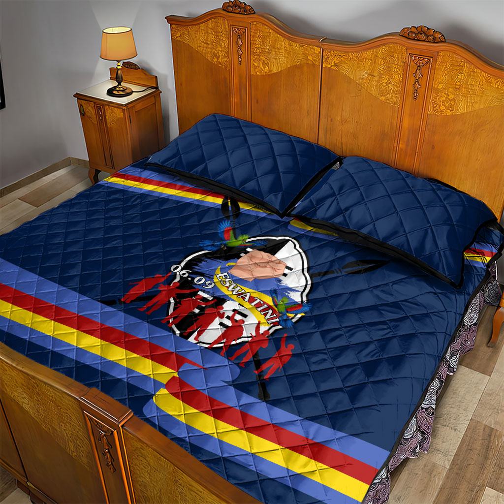 Eswatini Somhlolo Day Quilt Bed Set Swazi Flag Tribal Shield Heritage Graphic