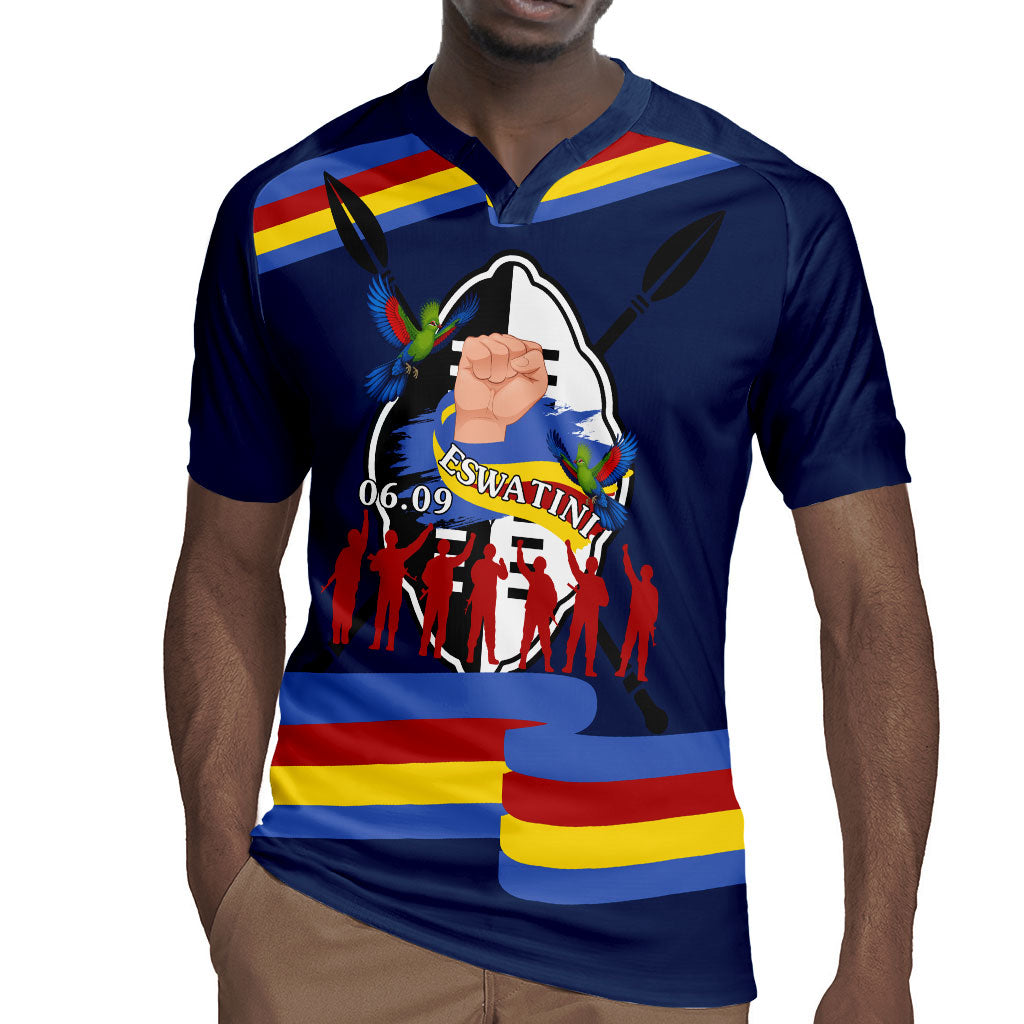 Eswatini Somhlolo Day Rugby Jersey Swazi Flag Tribal Shield Heritage Graphic