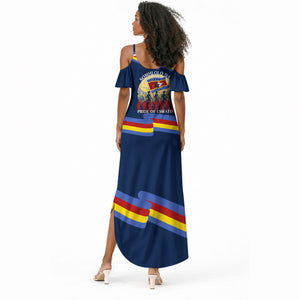 Eswatini Somhlolo Day Summer Maxi Dress Swazi Flag Tribal Shield Heritage Graphic