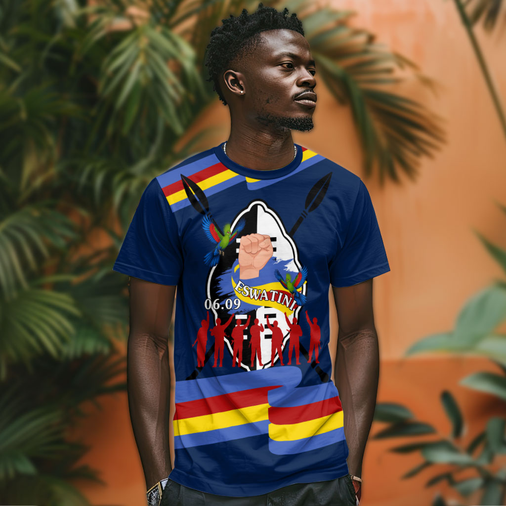 Eswatini Somhlolo Day T shirt Swazi Flag Tribal Shield Heritage Graphic