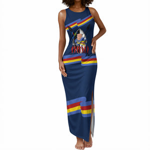Eswatini Somhlolo Day Tank Maxi Dress Swazi Flag Tribal Shield Heritage Graphic