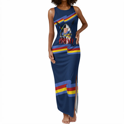 Eswatini Somhlolo Day Tank Maxi Dress Swazi Flag Tribal Shield Heritage Graphic