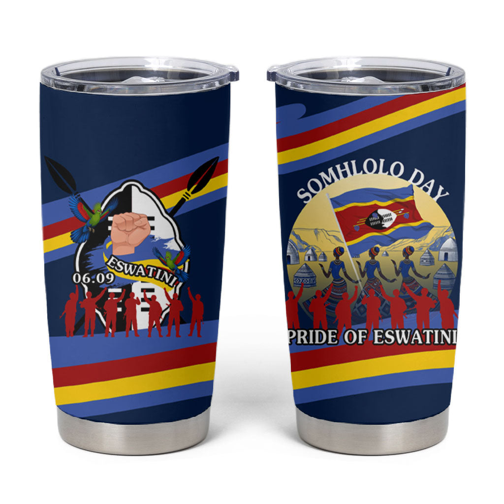 Eswatini Somhlolo Day Tumbler Cup Swazi Flag Tribal Shield Heritage Graphic