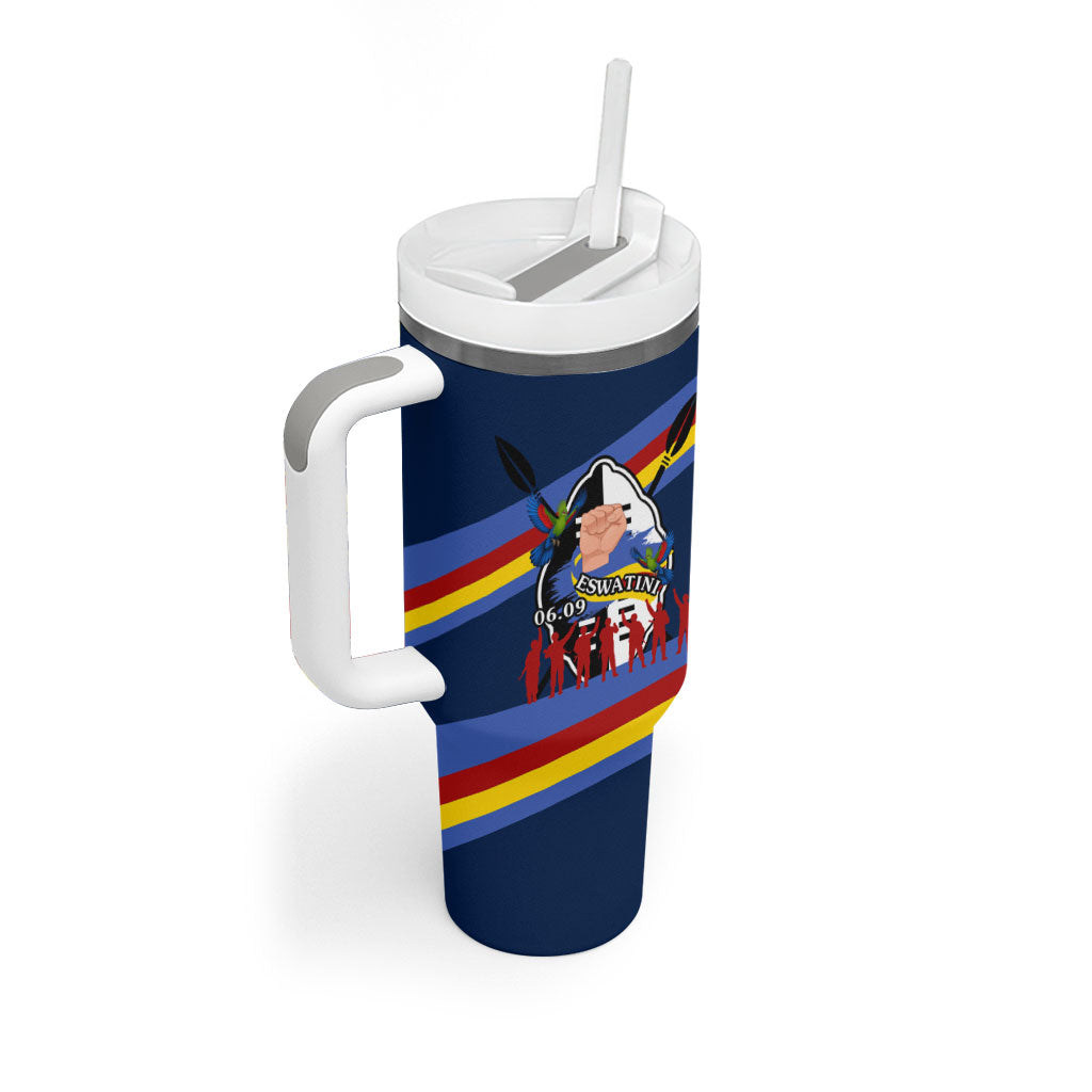Eswatini Somhlolo Day Tumbler With Handle Swazi Flag Tribal Shield Heritage Graphic