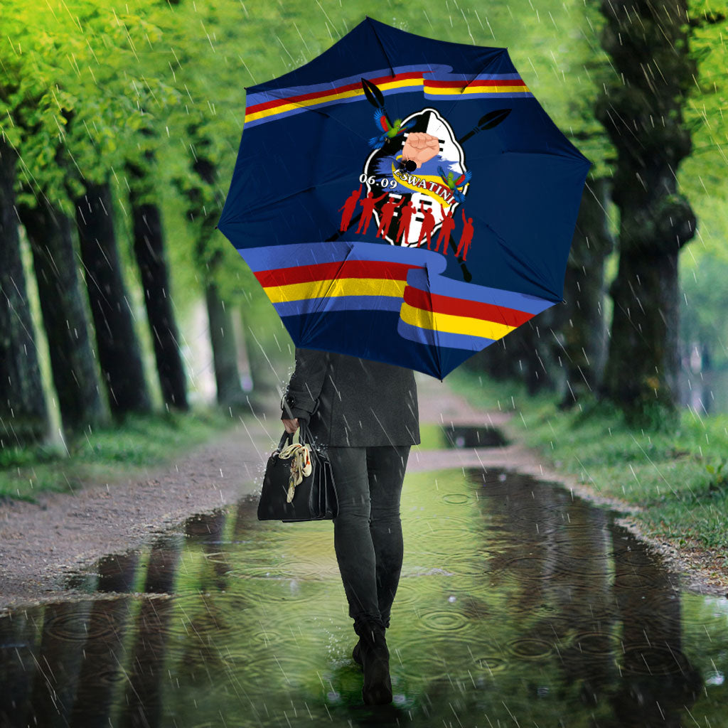 Eswatini Somhlolo Day Umbrella Swazi Flag Tribal Shield Heritage Graphic