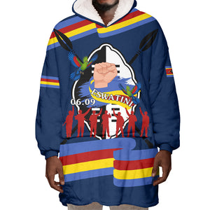 Eswatini Somhlolo Day Wearable Blanket Hoodie Swazi Flag Tribal Shield Heritage Graphic