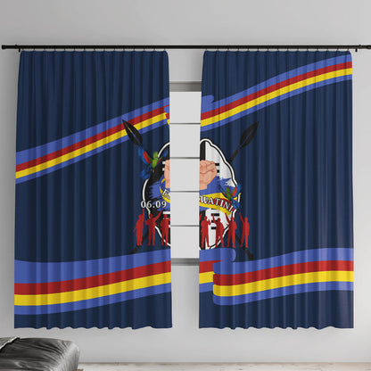 Eswatini Somhlolo Day Window Curtain Swazi Flag Tribal Shield Heritage Graphic