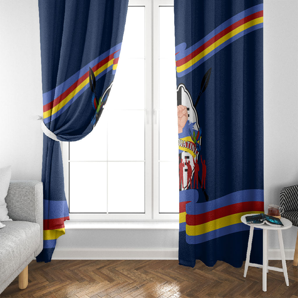 Eswatini Somhlolo Day Window Curtain Swazi Flag Tribal Shield Heritage Graphic