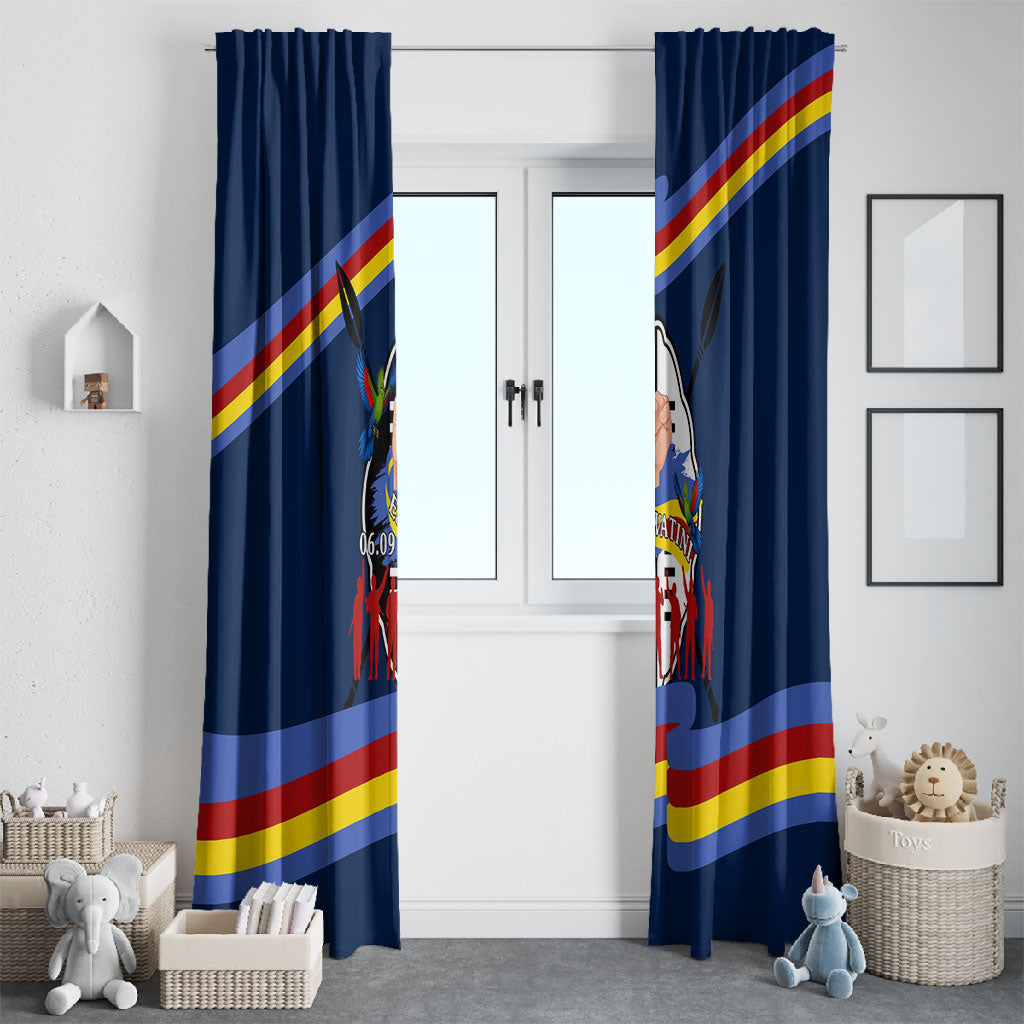 Eswatini Somhlolo Day Window Curtain Swazi Flag Tribal Shield Heritage Graphic