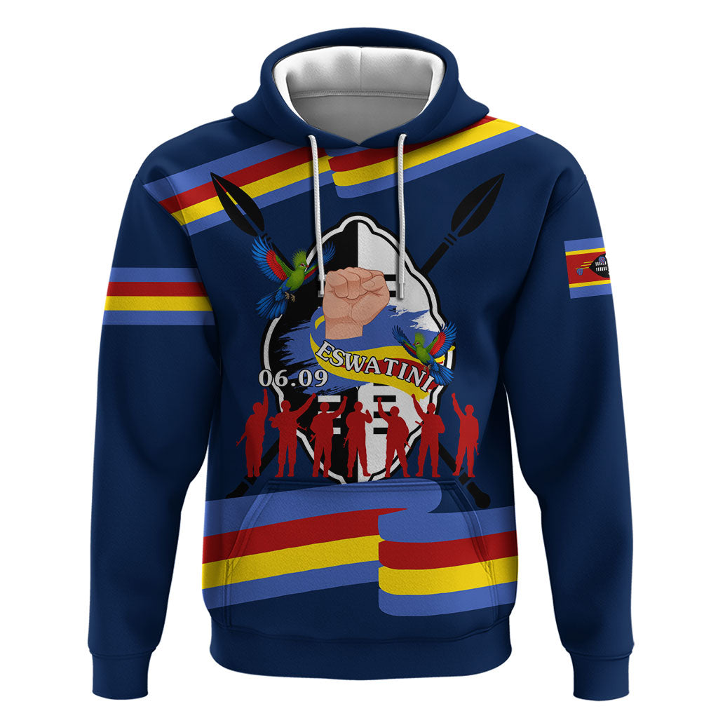 Eswatini Somhlolo Day Zip Hoodie Swazi Flag Tribal Shield Heritage Graphic