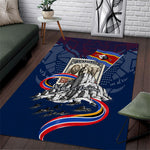 Eswatini Somhlolo Day Area Rug Swazi Flag Stamp Traditional Dancer African Heritage Graphic