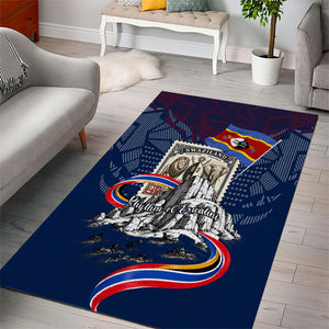 Eswatini Somhlolo Day Area Rug Swazi Flag Stamp Traditional Dancer African Heritage Graphic