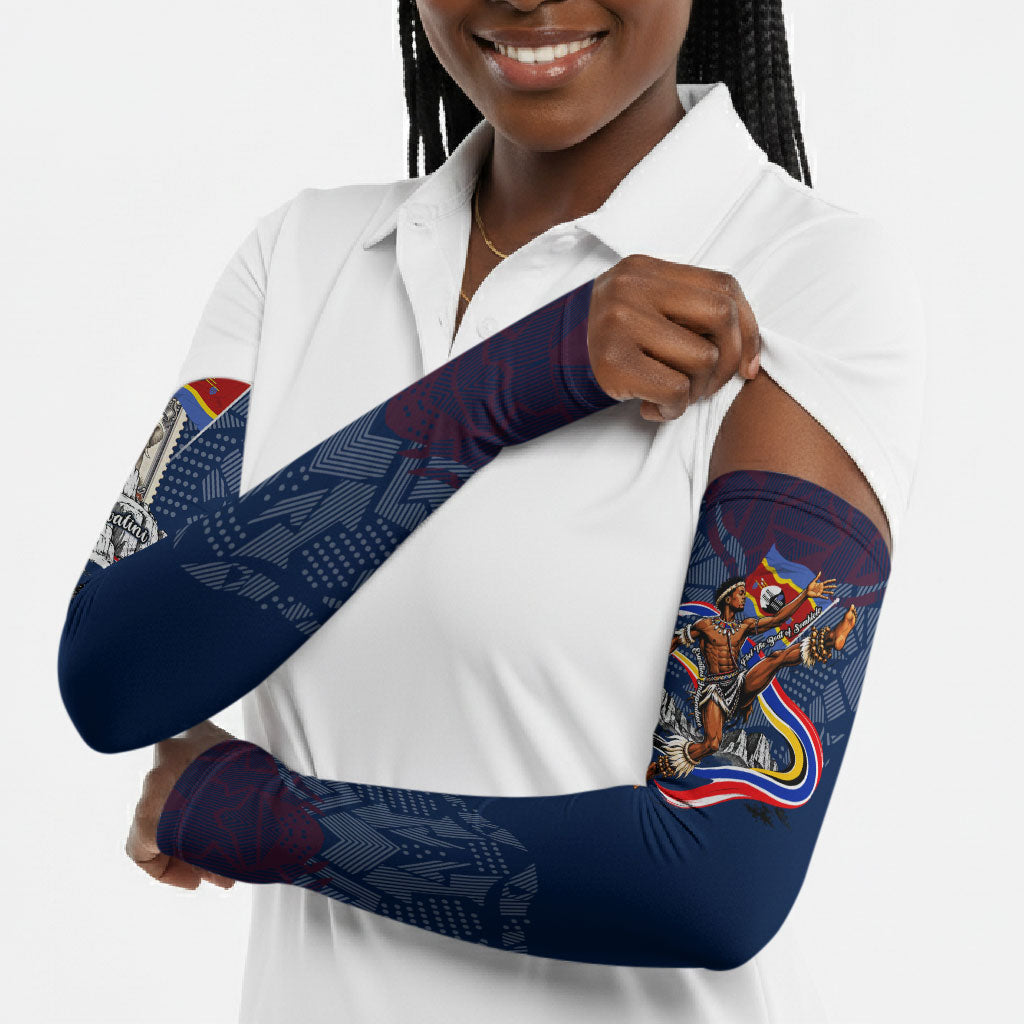 Eswatini Somhlolo Day Arm Sleeves Swazi Flag Stamp Traditional Dancer African Heritage Graphic