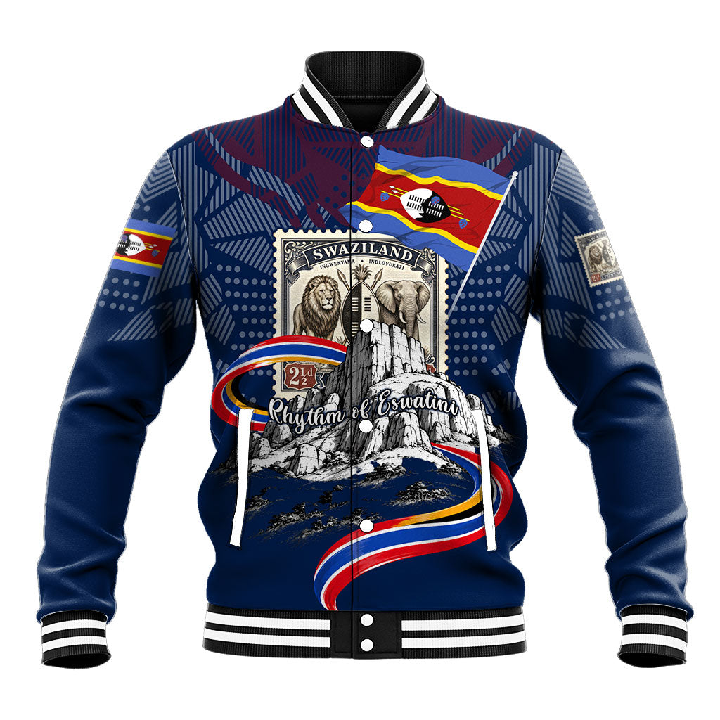 Eswatini Somhlolo Day Baseball Jacket Swazi Flag Stamp Traditional Dancer African Heritage Graphic