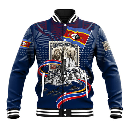 Eswatini Somhlolo Day Baseball Jacket Swazi Flag Stamp Traditional Dancer African Heritage Graphic