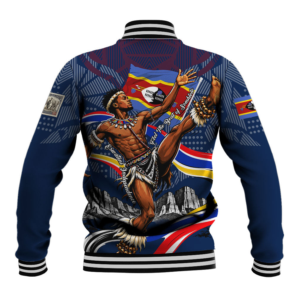 Eswatini Somhlolo Day Baseball Jacket Swazi Flag Stamp Traditional Dancer African Heritage Graphic