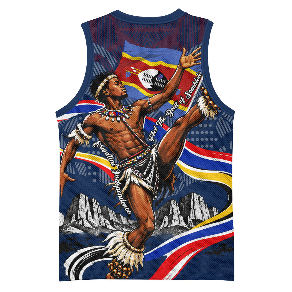 Eswatini Somhlolo Day Basketball Jersey Swazi Flag Stamp Traditional Dancer African Heritage Graphic