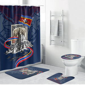 Eswatini Somhlolo Day Bathroom Set Swazi Flag Stamp Traditional Dancer African Heritage Graphic