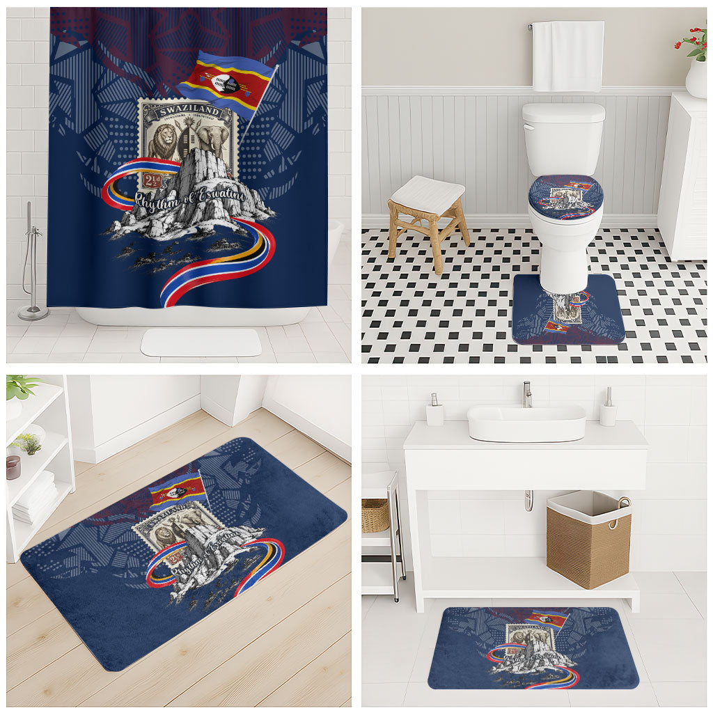 Eswatini Somhlolo Day Bathroom Set Swazi Flag Stamp Traditional Dancer African Heritage Graphic