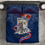 Eswatini Somhlolo Day Bedding Set Swazi Flag Stamp Traditional Dancer African Heritage Graphic
