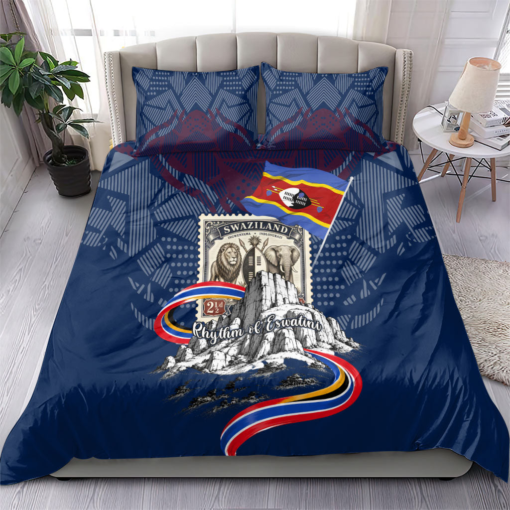 Eswatini Somhlolo Day Bedding Set Swazi Flag Stamp Traditional Dancer African Heritage Graphic