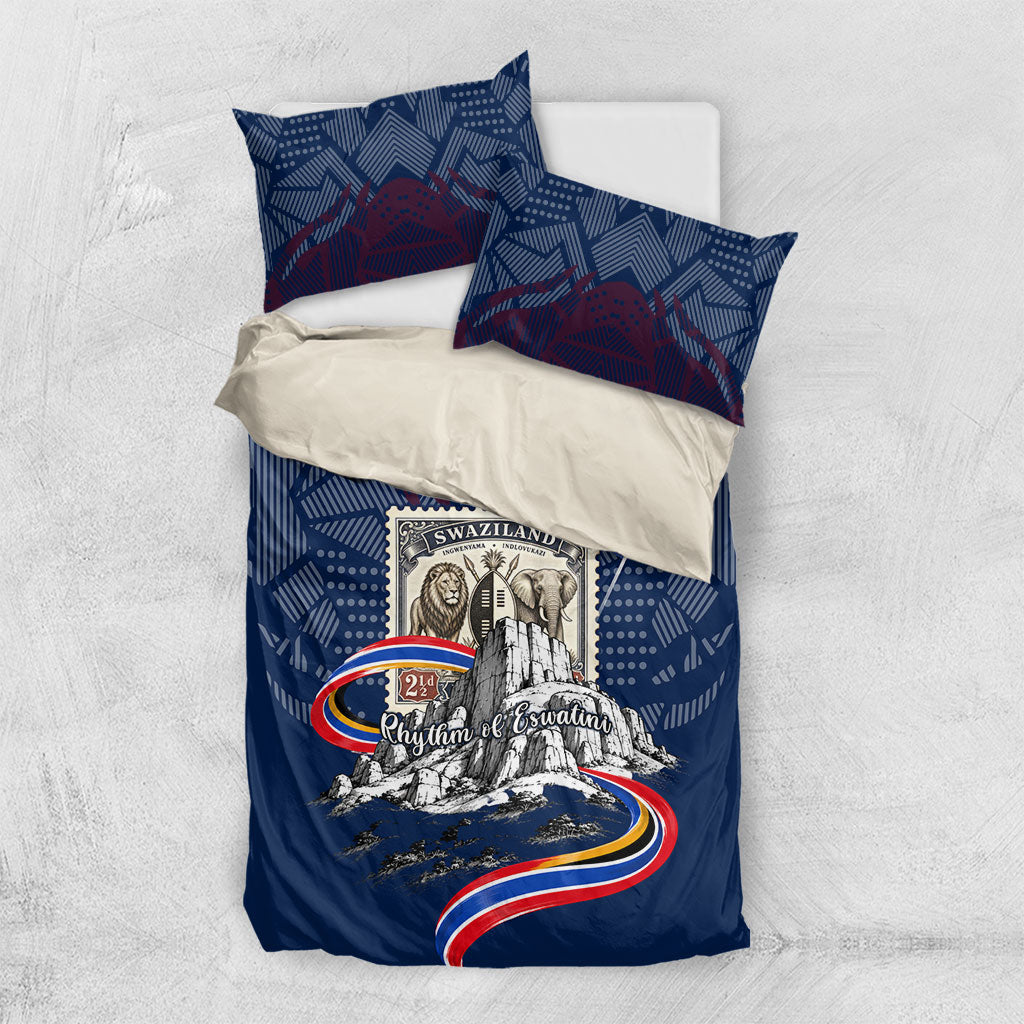 Eswatini Somhlolo Day Bedding Set Swazi Flag Stamp Traditional Dancer African Heritage Graphic