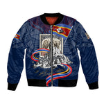 Eswatini Somhlolo Day Bomber Jacket Swazi Flag Stamp Traditional Dancer African Heritage Graphic