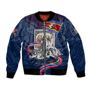 Eswatini Somhlolo Day Bomber Jacket Swazi Flag Stamp Traditional Dancer African Heritage Graphic