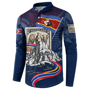 Eswatini Somhlolo Day Button Sweatshirt Swazi Flag Stamp Traditional Dancer African Heritage Graphic
