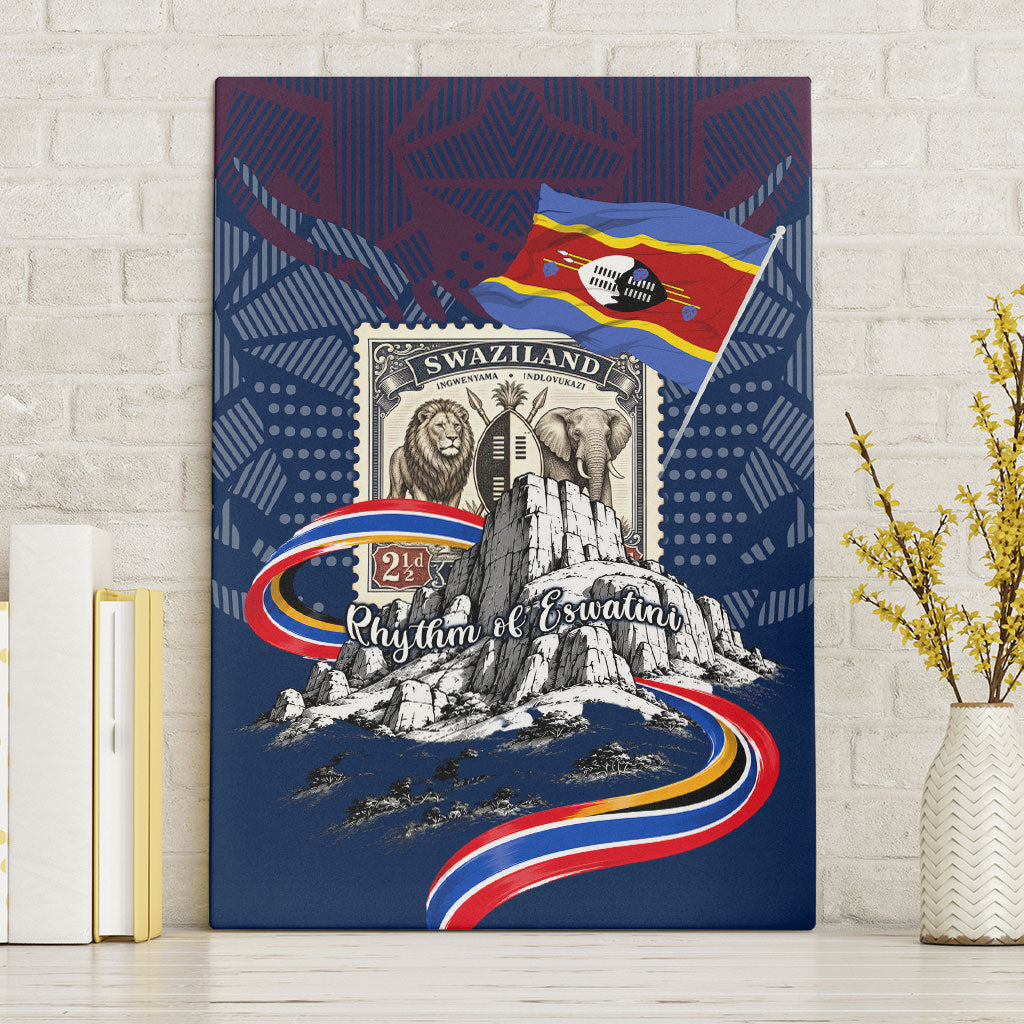 Eswatini Somhlolo Day Canvas Wall Art Swazi Flag Stamp Traditional Dancer African Heritage Graphic