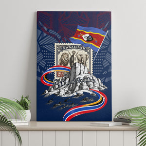 Eswatini Somhlolo Day Canvas Wall Art Swazi Flag Stamp Traditional Dancer African Heritage Graphic