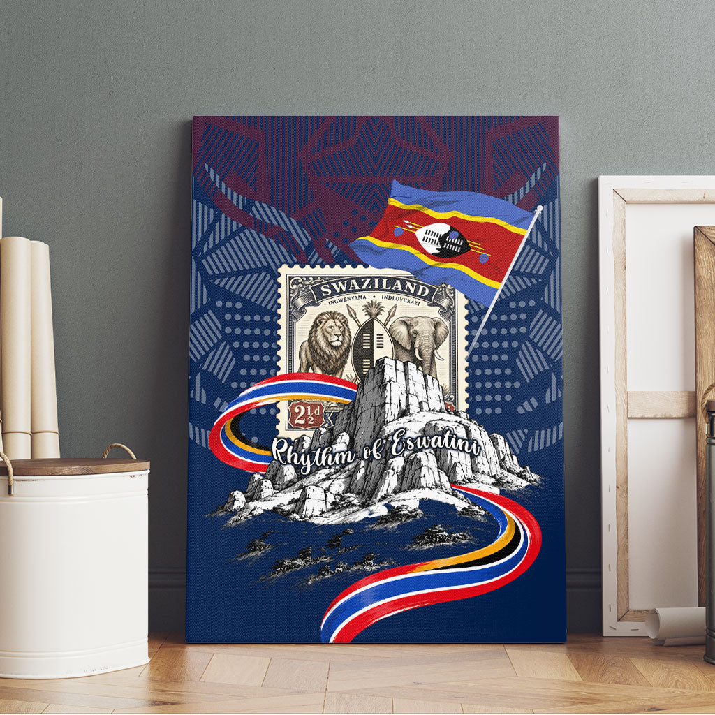 Eswatini Somhlolo Day Canvas Wall Art Swazi Flag Stamp Traditional Dancer African Heritage Graphic