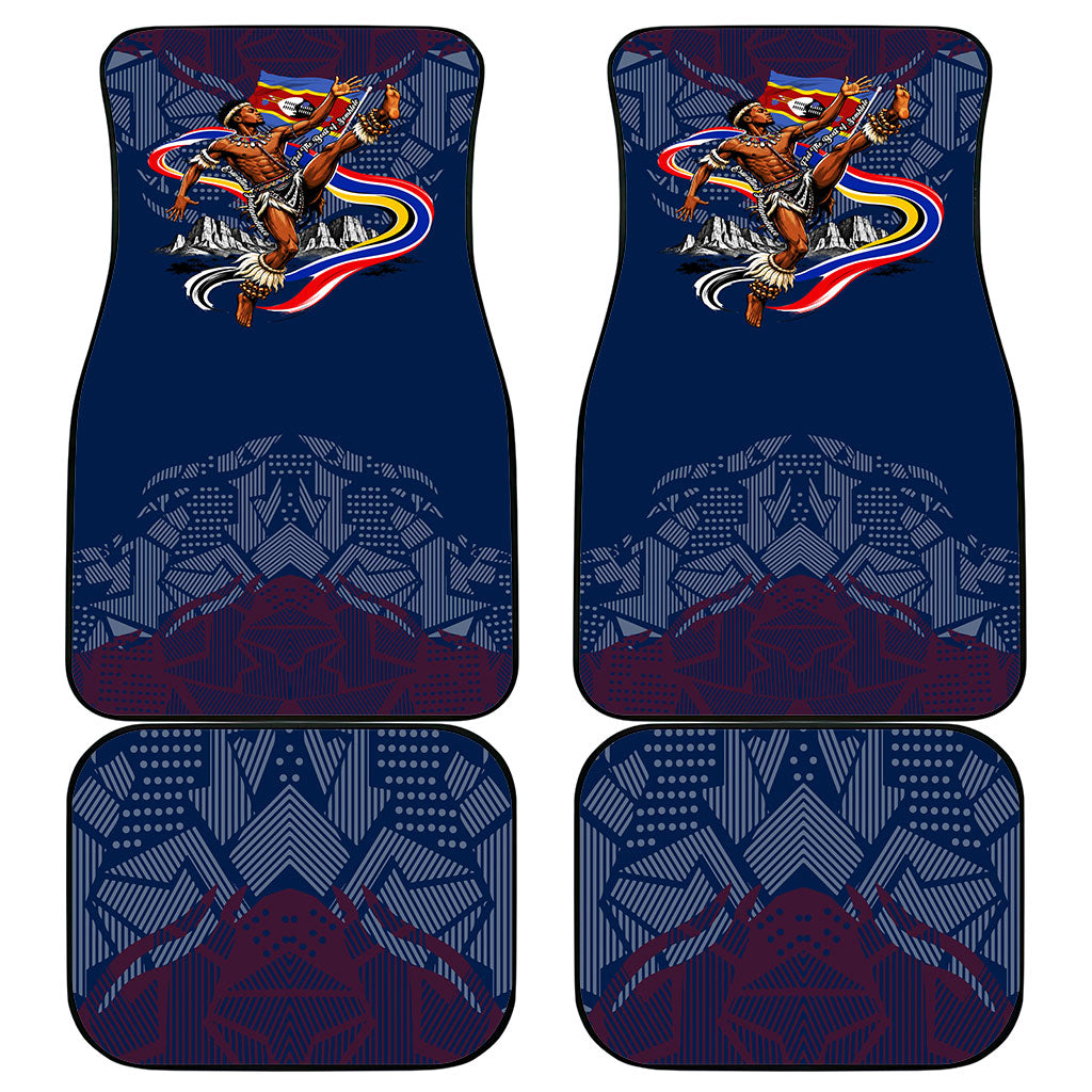 Eswatini Somhlolo Day Car Mats Swazi Flag Stamp Traditional Dancer African Heritage Graphic