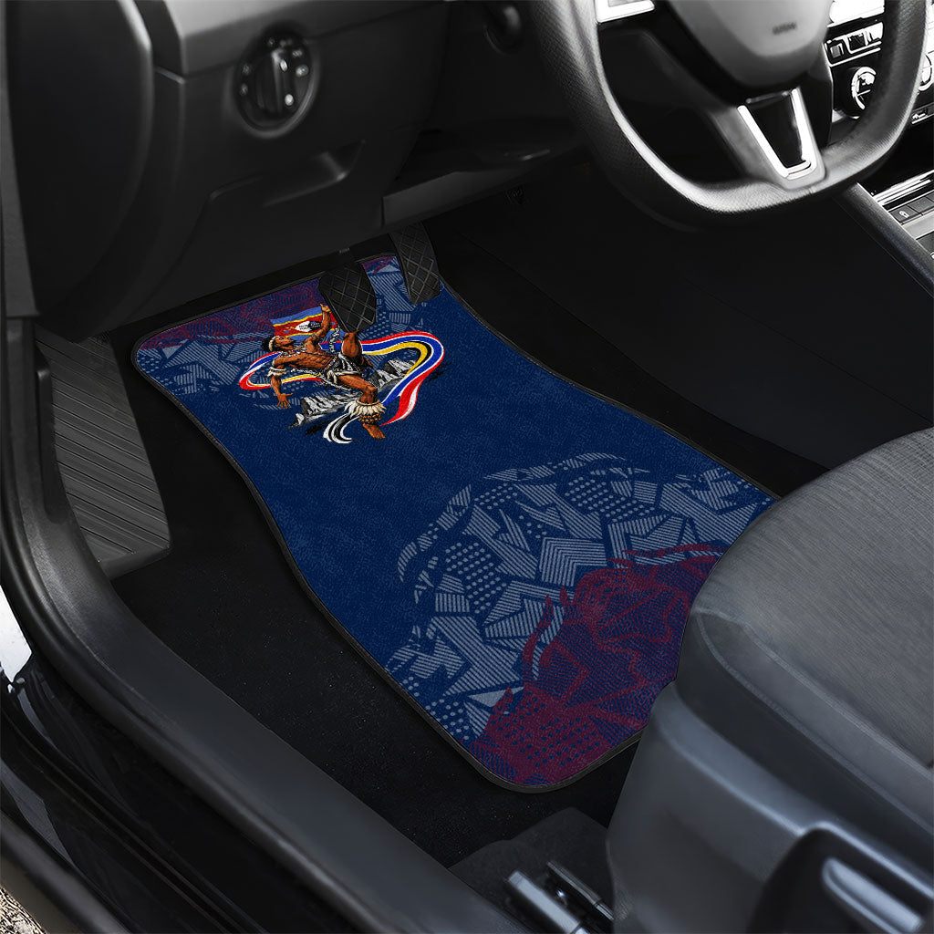 Eswatini Somhlolo Day Car Mats Swazi Flag Stamp Traditional Dancer African Heritage Graphic