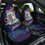 Eswatini Somhlolo Day Car Seat Cover Swazi Flag Stamp Traditional Dancer African Heritage Graphic
